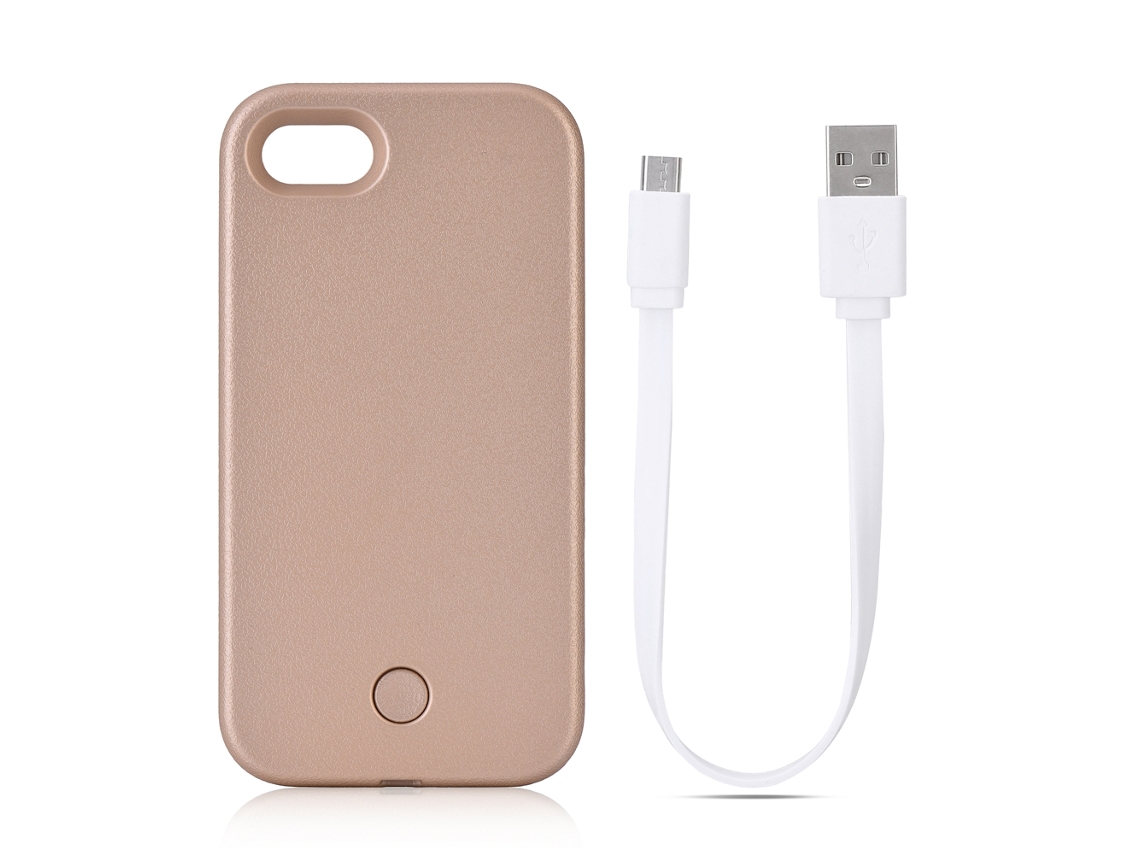 Capa de telefone com luz de preenchimento para selfie LED EOOCOO
