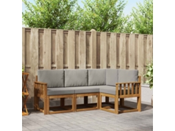 Vidaxl Conjunto De Sofás Para Exterior 4 Unid. Cinza Natural E Claro