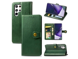 Capa De Couro Com Fivela Para Samsung Galaxy S22 Ultra 5g, Cor Sólida