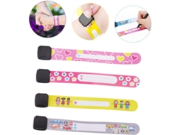 Pulseiras anti-perda infantis, descartáveis, em PVC, à prova d'água, pacote com 16 unidades, designs adoráveis.