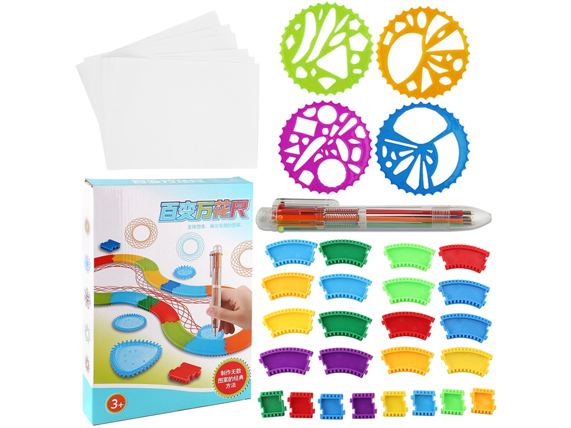 Ats set de Brinquedos de Desenho Diy com Moldes e Acessórios, Brinquedo Educatsivo para Crianças