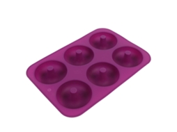 Mold De Donut Em Silicone Com 6 Cavidades Lavável Seguro Roxo