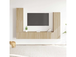 Vidaxl Conjunto Móveis De Tv 4 Pcs Madeira Processada Carvalho Sonoma