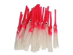 Anub 30pcs Iscas Luminosas de Lula Artificial Skirts Macias para Pesca em Água Salgada e Doce Rosa