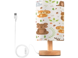 Luminária De Leitura Led, Luminárias De Mesa Brilhantes Para Quarto Infantil, Padrão Vetorial Sem Costura, Animais Da