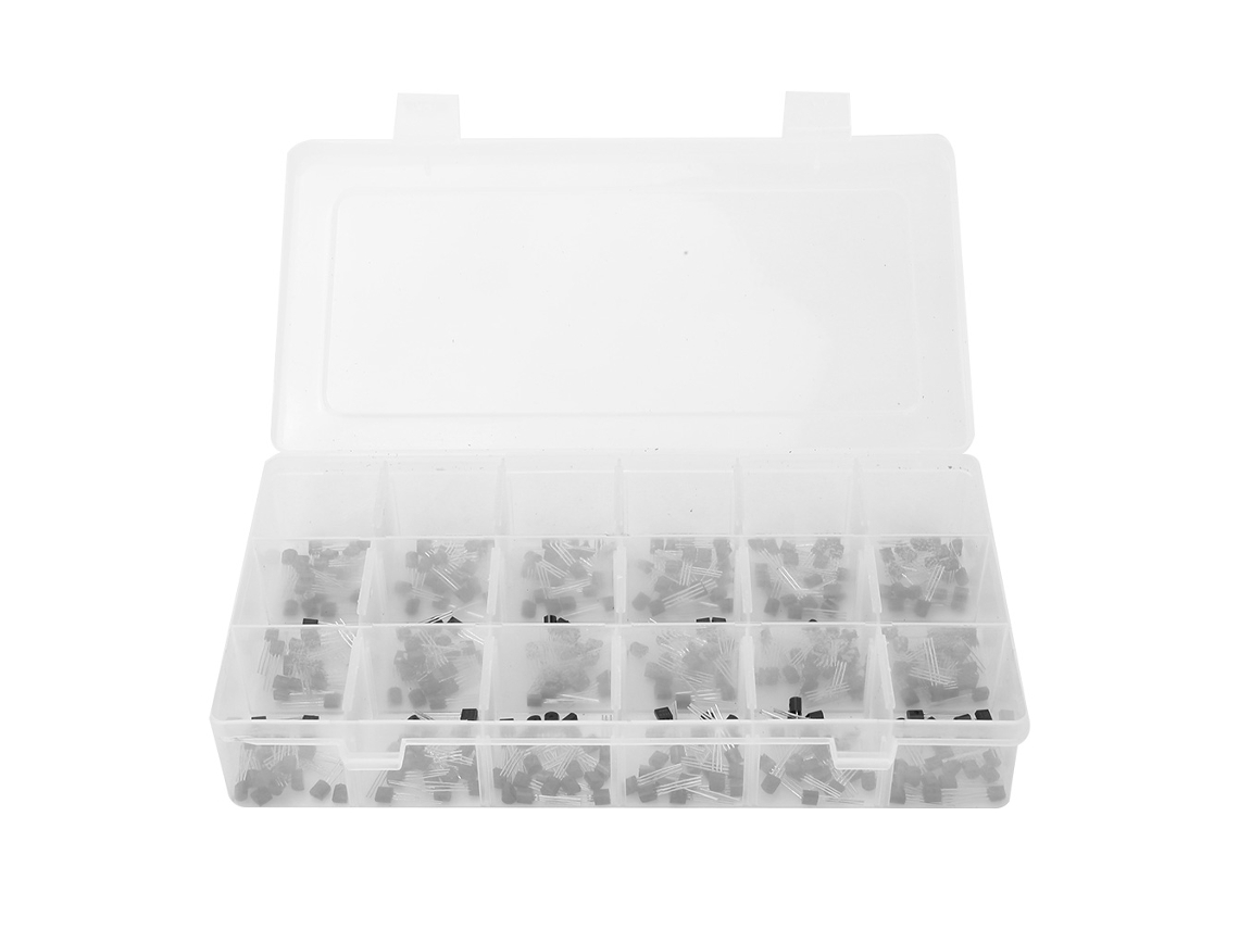 Kit de Transistores de Uso Geral 360 Peças 18 Tipos S9012 A733 2n5551