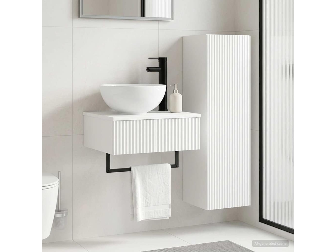 Vidaxl Conjunto De Móveis Para Banheiro 2 Unid. Branco Brilhante