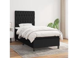 Vidaxl Cama Com Molas/colchão 100x200 Cm Tecido Preto