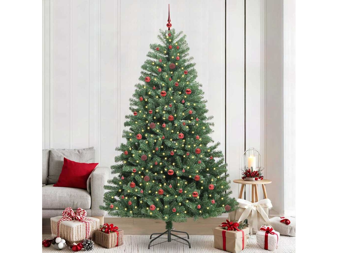 Vidaxl Árvore De Natal Articulada Artificial Verde 240 Cm Pvc E Metal