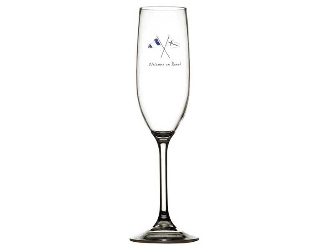 Taça de Champanhe Welcome On Board Tritan 236Ml 6 Unidades Transparentemarine Business