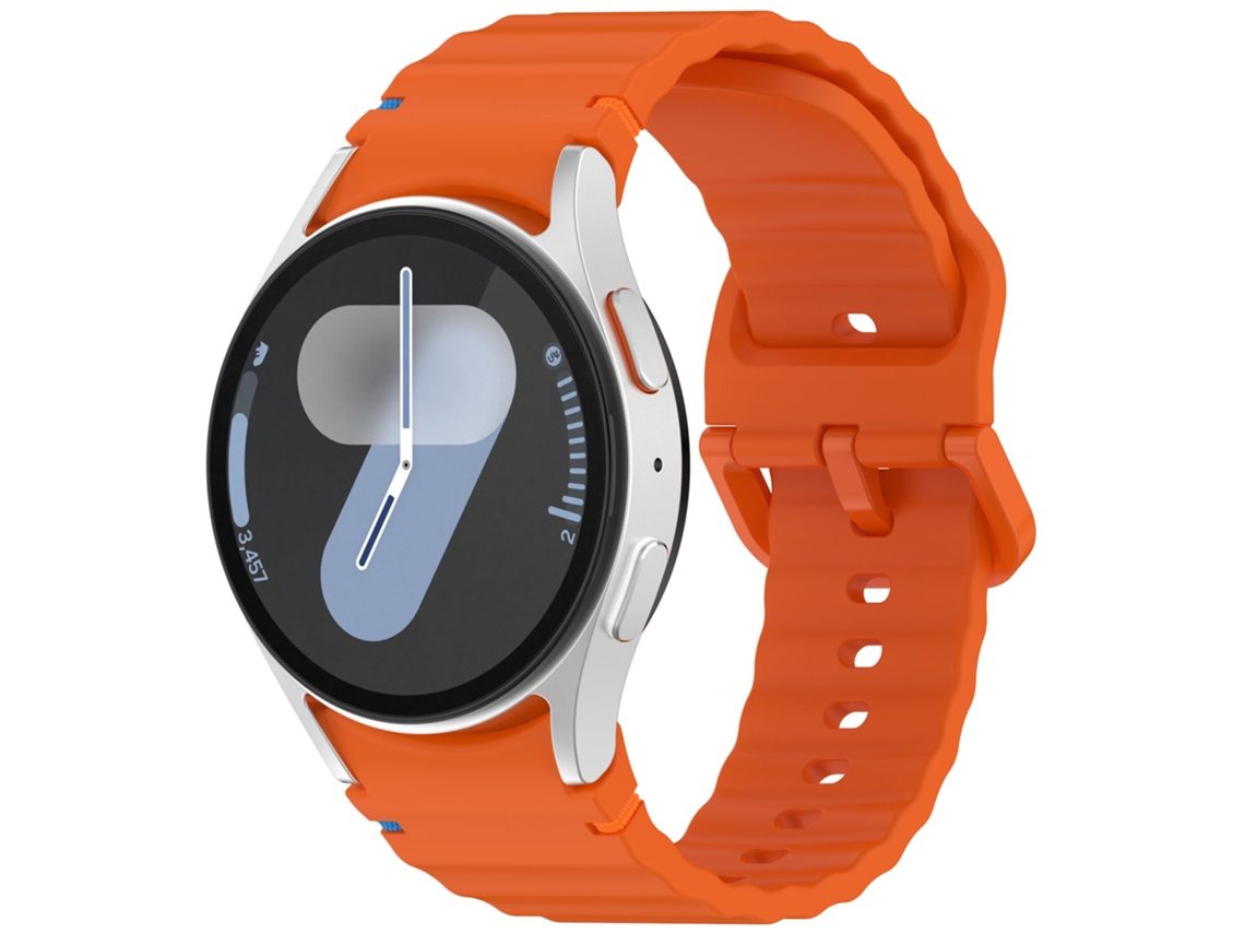 Pulseira de Silicone Costurada para Samsung Galaxy Watch 7/6/5/4 e Watch Fe, Design Ondulado CHABERLU
