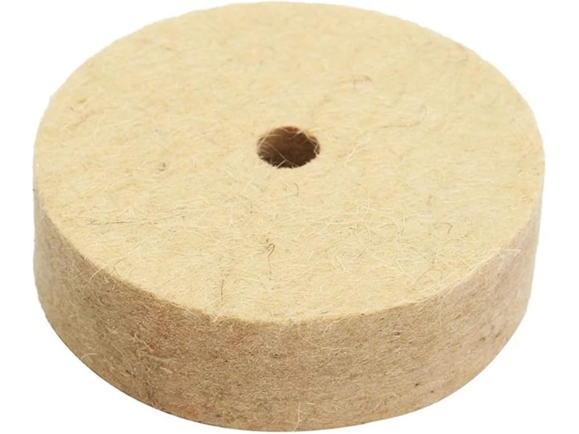 Disco De Polimento Feltro Lã 76mm 3 Polegadas Para Ferramentas Rotativas E Esmerilhadeiras, Com Furo Central De 10mm E