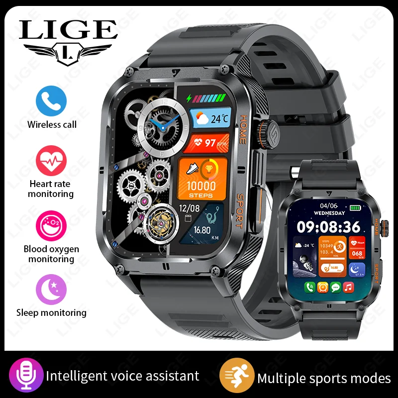 Smartwatch com Tela Sensível de 1,83 Polegadas, Frequência Cardíaca e Atividades MDUG (rosa)