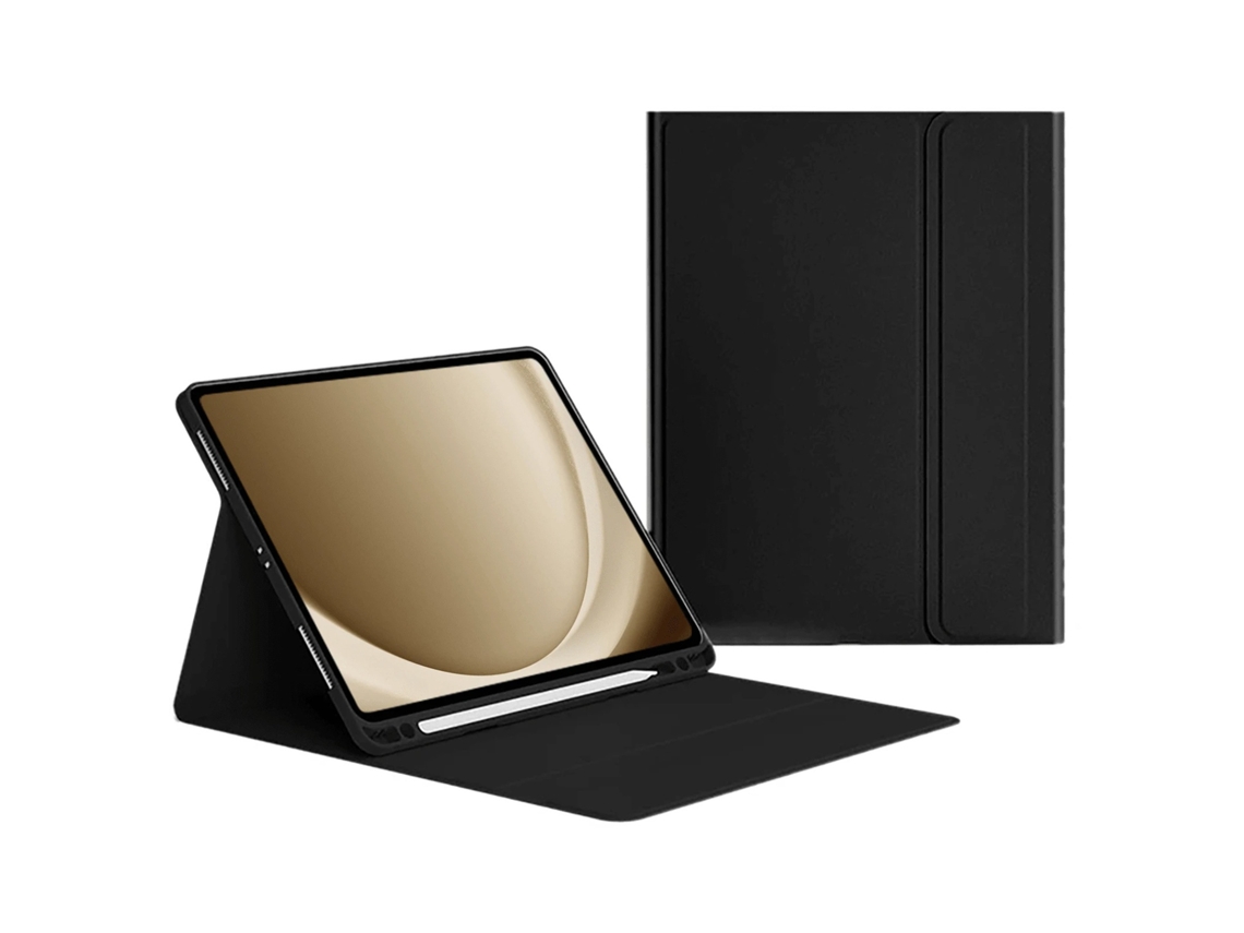 Capa Com Teclado Bluetooth Em Couro Compatível Com Ipad 5/6 Air 1/2 9,7", Alça, Cor Preto
