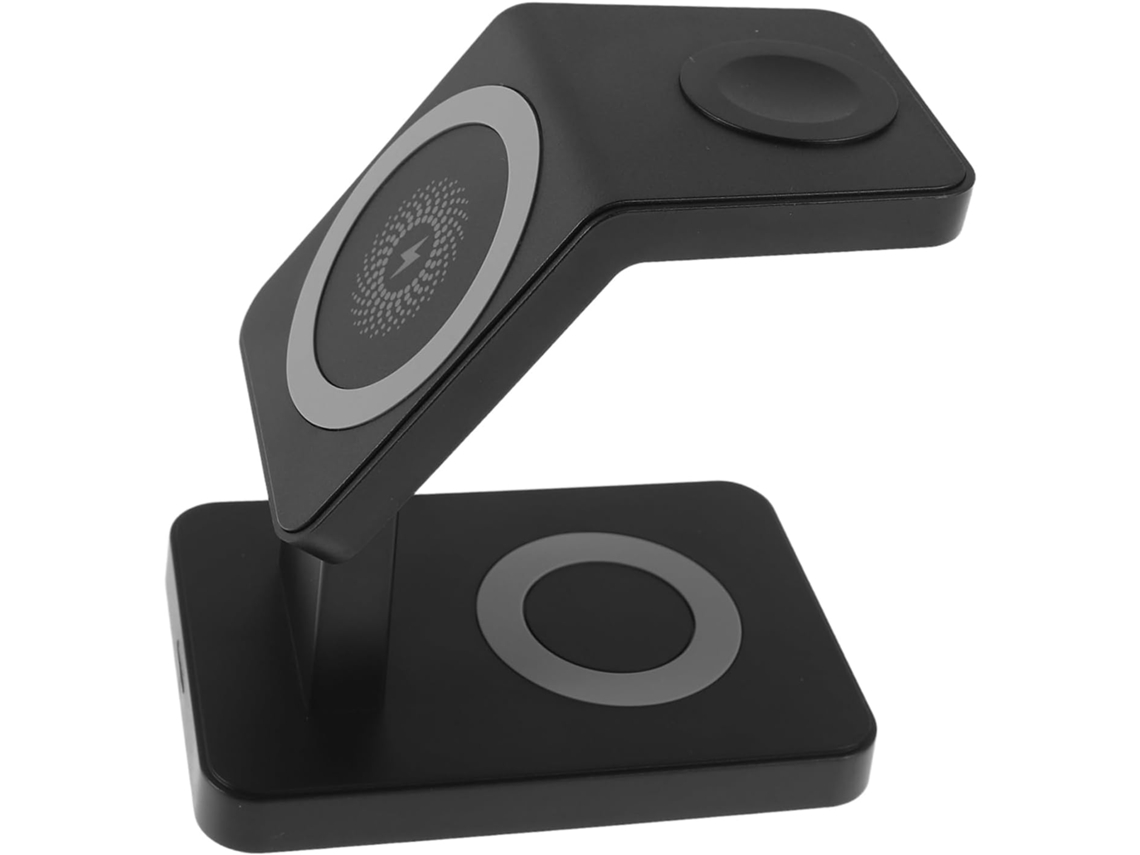 Estação De Carregamento Sem Fio Compacta E Elegante Para Celular, Relógio E Fones De Ouvido, Ideal Para Casa E Escritório.