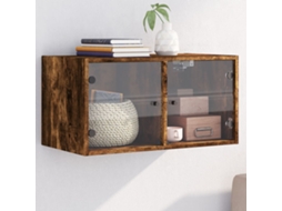 Vidaxl Armário De Parede C/ Portas Vidro 68,5x37x35 Cm Carvalho Fumado