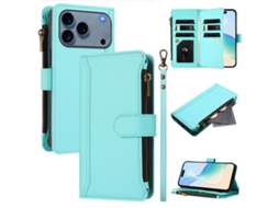 Capa Para Iphone 17 Pro Max - Couro Com Fecho Magnético, 9 Compartimentos Para Cartões E Alça De Mão