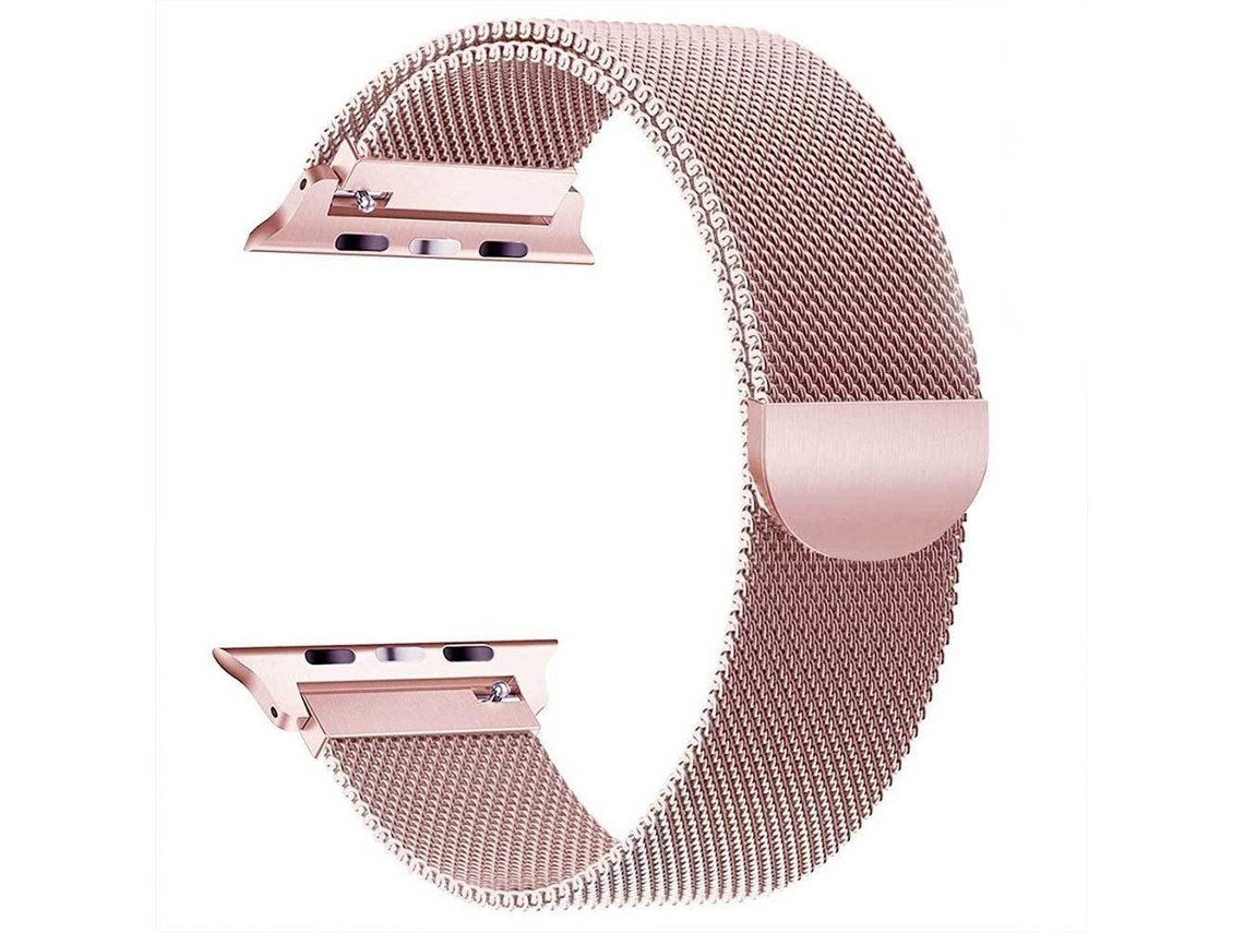 Bracelete Pulseira Milanese Mesh para Apple Watch Series 6 44Mm Rosa