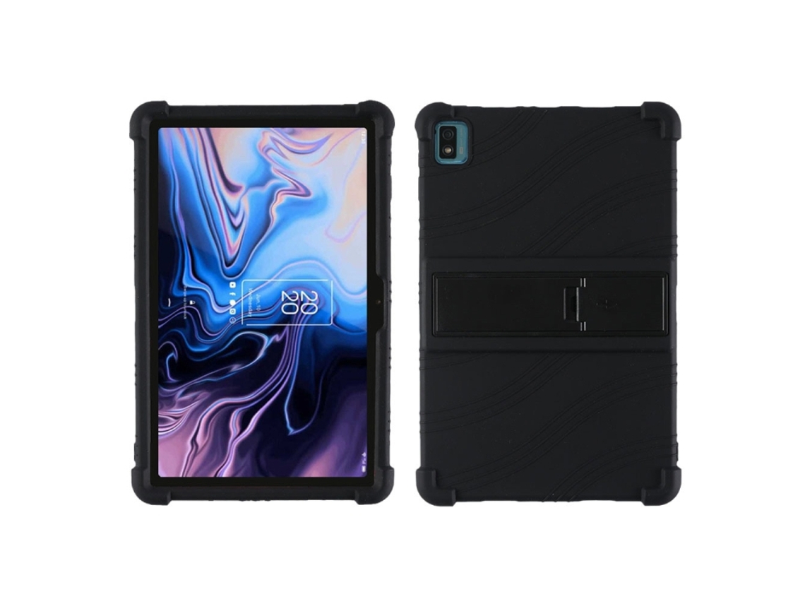 Capa De Silicone Halinuia Com Suporte Invisível, Cor Preta Para Tablet Tcl 10 Tab Max 10,36 Polegadas