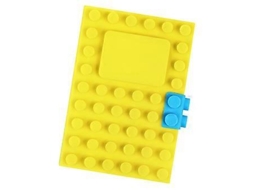 Caderno de anotações criativo A6 com design de blocos de construção, prático, diário de escrita recarregável de 100 páginas, Slowmoose Office (amarelo)