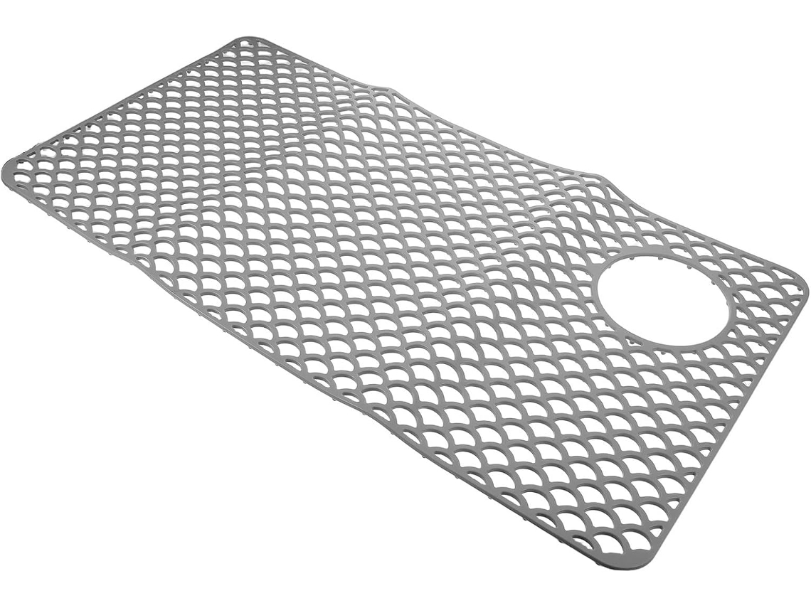 Tapete De Silicone Resistente Ao Calor Para Pia Cozinha Com Estrutura Vazada E Design Em Grade Secar Louça