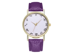 Reloj Deportivo Unisex De Cuero Con Correa Púrpura Analógico De Cuarzo