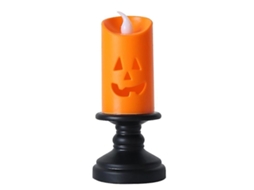 Conjunto De 4 Castiçais Decorativos, Formato De Abóbora, Cor Laranja, Tema De Natal E Halloween