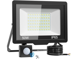 Refletor Led, 50w, 6500k, 5000lm, Ip65, Resistente À Água, Para Destaque Em Teto, Jardim, Fachada Ou Áreas Exteriores