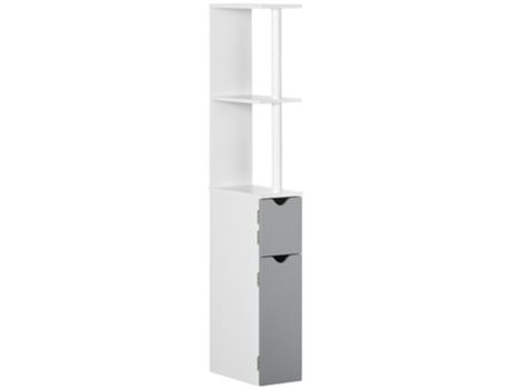 Coluna Casa de Banho MDF e Melamina de Madeira cor Branco e Cinza 15,2x29,8x118 cm KLEANKIN