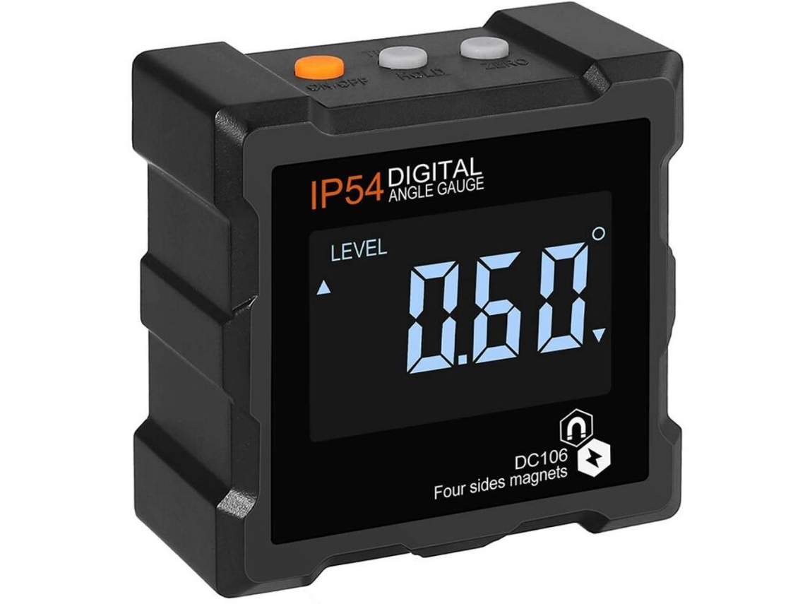 Inclinômetro Digital Lcd Magnético De 4* 90 Graus Ip54, Medidor De Ângulo Precisão, 4, 1 Peças