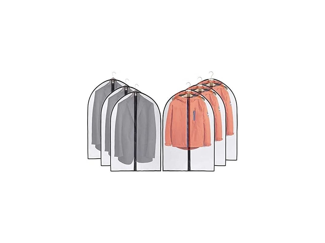 Lurelia Capa Para Roupa, Pack Com 6, Antipoeira, Impermeável, Com Fecho, Para Vestidos, 60 X 100 Cm, Transparente