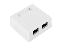 Adaptador De Parede Rj45-8p8c 2 Portas Com Caixa De Montagem Para Rede Super 5 Shield