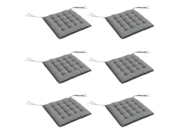 Conjunto 6 Almofadas Cadeiras Jantar 40x40 Cm Acolchoadas Jardim Cinzento