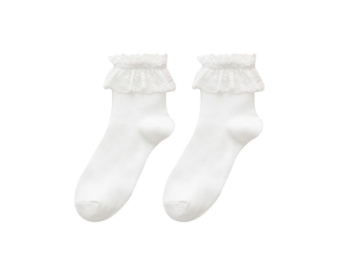 2026-calcetines De Tobillo Con Volantes Y Encaje, Opacos, Suaves, Para Mujer, Talla 35-39