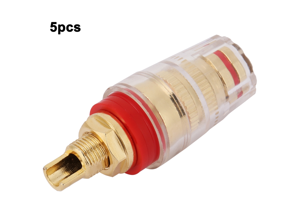 Laxiscreed Banana Plugs Transparentes Em Cristal Vermelho Para Ligação De Áudio E Altifalantes
