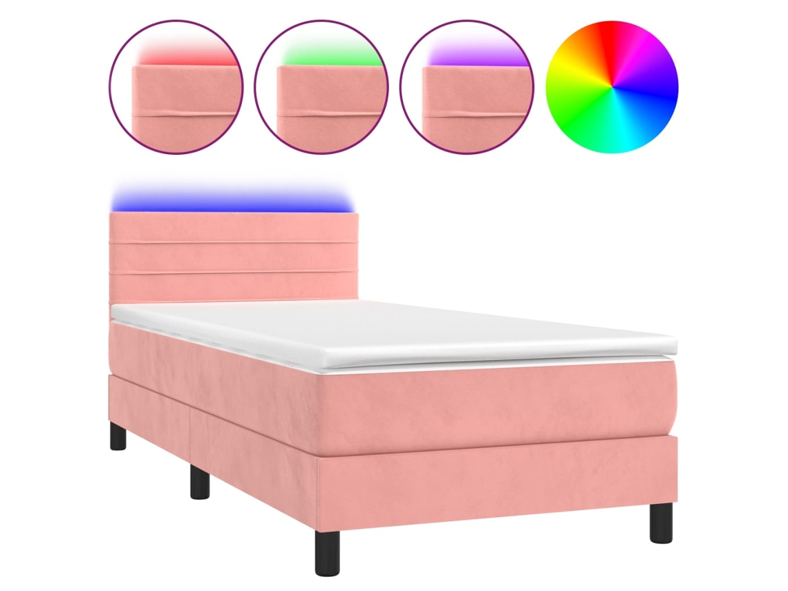 Box Spring Bed, Box Spring Beds Vidaxl Cor-de-rosa Veludo (80 X 200 Cm)