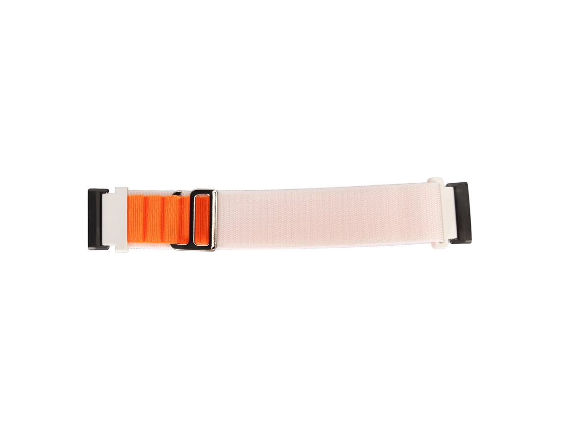 Pulseira Nylon Elástica Para Fitbit Versa 4 3 Sense 2 Branco Laranja