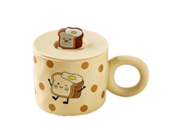 Caneca de Panda de 450Ml Caneca de Silicone de Alto Valor com Tampa Caneca de Cerâmica para Meninas NEVEANCE