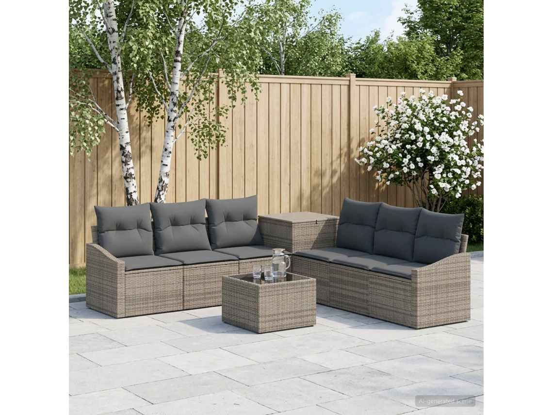 Vidaxl Conjunto De Sofás 8 Unid. Cinza E Cinza Escuro
