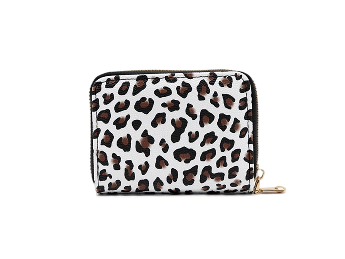 Porta cartões acordeão padrão leopardo, grande capacidade