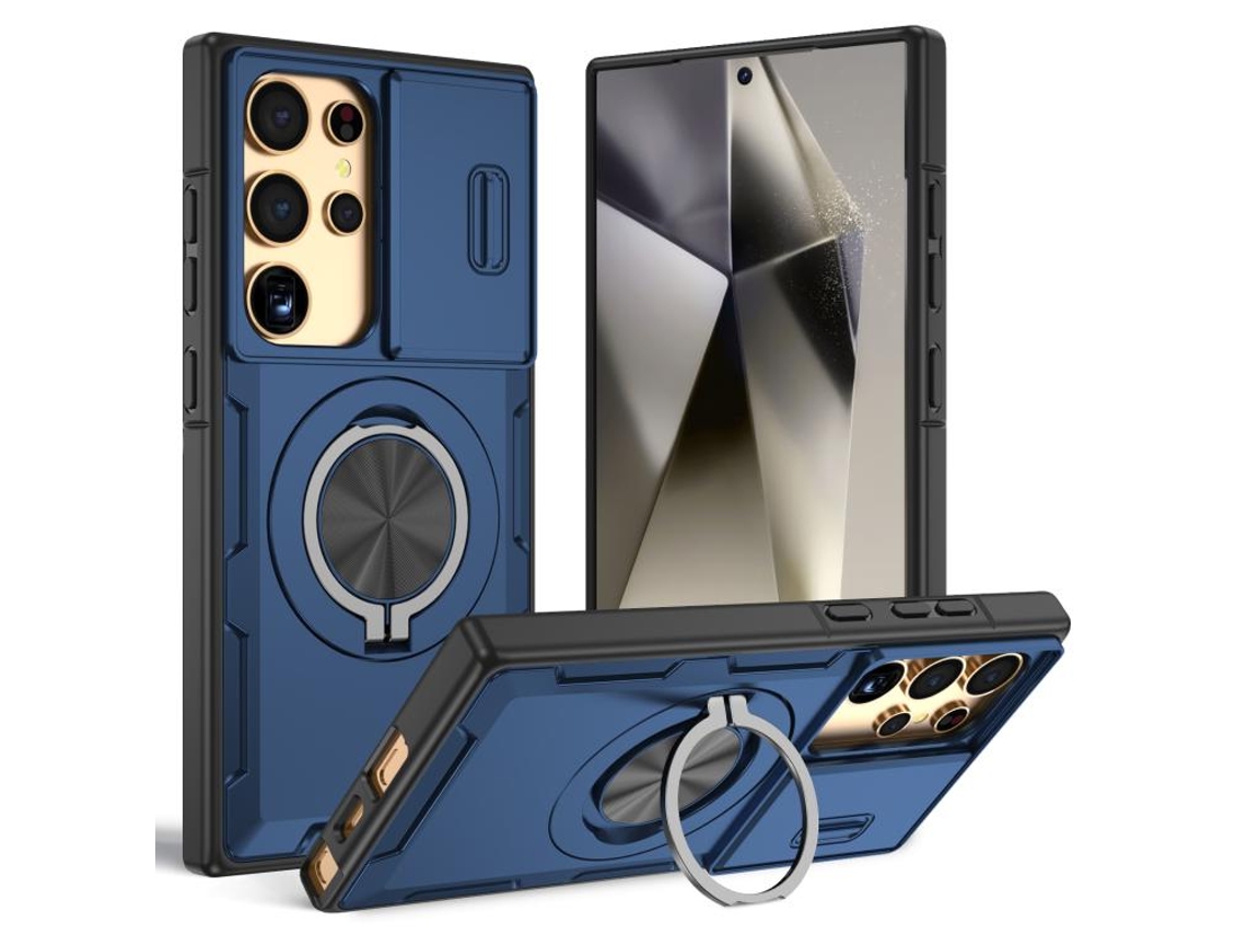 Capa Zruxe Compativel Com Samsung Galaxy S24 Ultra 5g (magsafe - Suporte Giratorio - Azul)