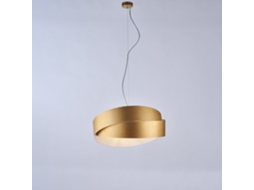 Astro Suspensão Em Ferro Lacado Branco Com Deco Ouro Antigo E Cabo De Aço Ajustável 2 Luzes 122 Ø46 Bl207 2 Bor Belight