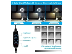 Lurelia Lâmpada Lupa 10x Led Braçadeira Ajustável Branco