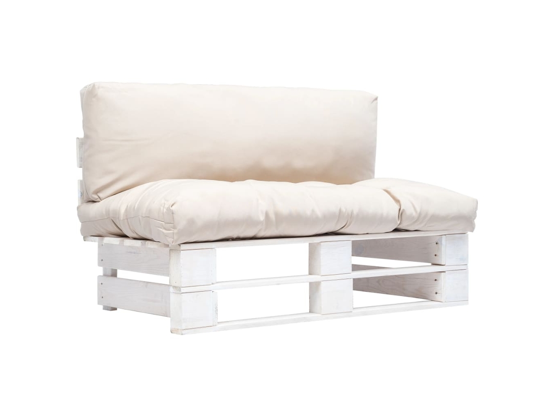 Sofá de jardim VIDAXL Bege Tecido (110x66x65 cm)