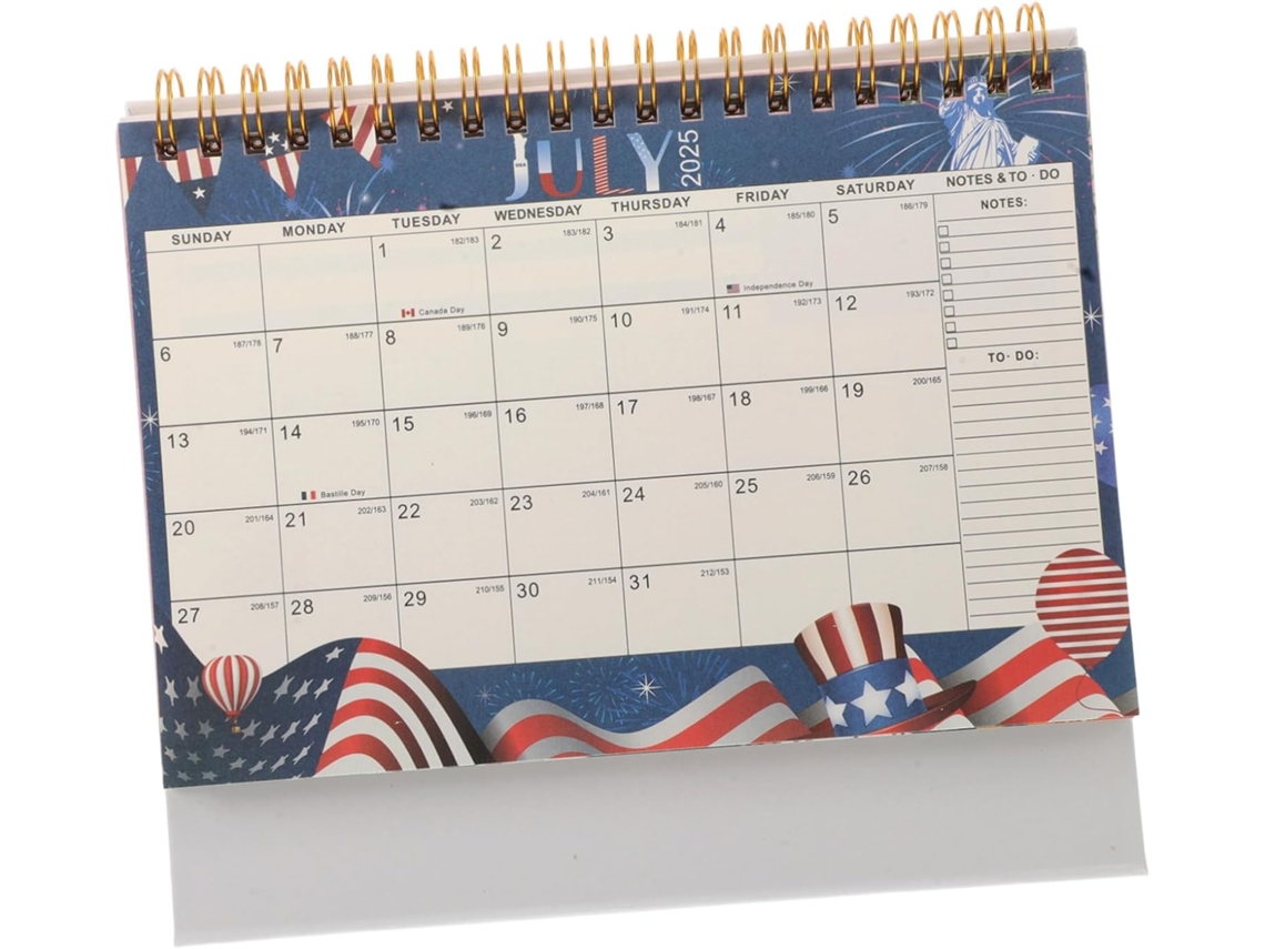 Calendário De Mesa Diário, Pequeno De Com Capa Articulada, Bloco De Notas Anual Para Planejamento E Anotações.