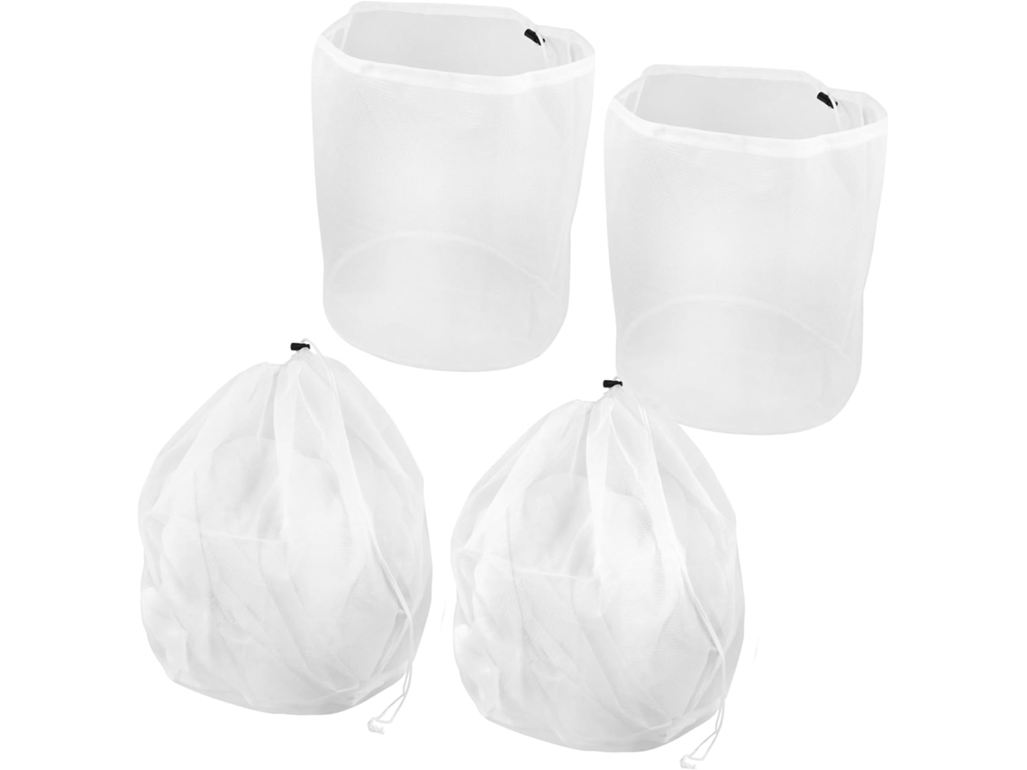 Conjunto de 4 Sacos Lavanderia com Cordão, Malha Fina para Máquina Lavar Roupa, Ideais Lingerie, CHABERLU