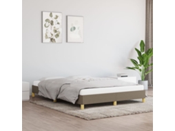 Cama Sem Colchão 160x200 Cm Tecido Castanho-acinzentado