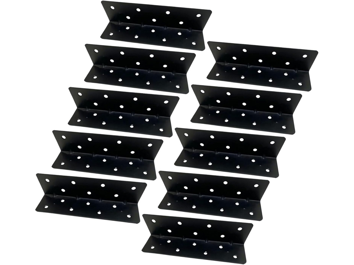 Kit Com 10 Suportes Em L De 90 Graus Da Toyvian Para Móveis, Em Aço Carbono Preto, Com Parafusos De Montagem Precisos E