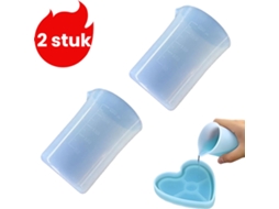Conjunto De 2 Copos Medidores De Silicone De 250 Ml - Ferramenta Diy - Copo Medidor Com Escala - Branco
