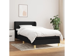 Vidaxl Cama Com Molas/colchão 90x200 Cm Tecido Preto